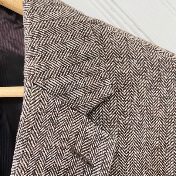 Tasso Elba Herringbone Padded Elbow Sports Coat - Picture 3 of 11